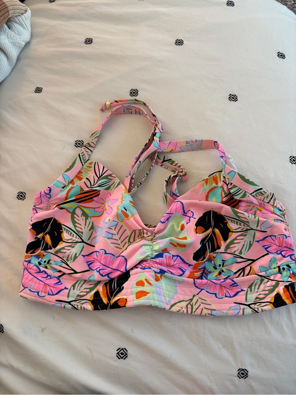 Women's Floral Pink Tropical Bikini Top
